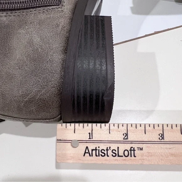 Journee Collection Carly Tall Riding Boots Strap Detail Taupe Wide Calf 6.5 NEW - Picture 14 of 16